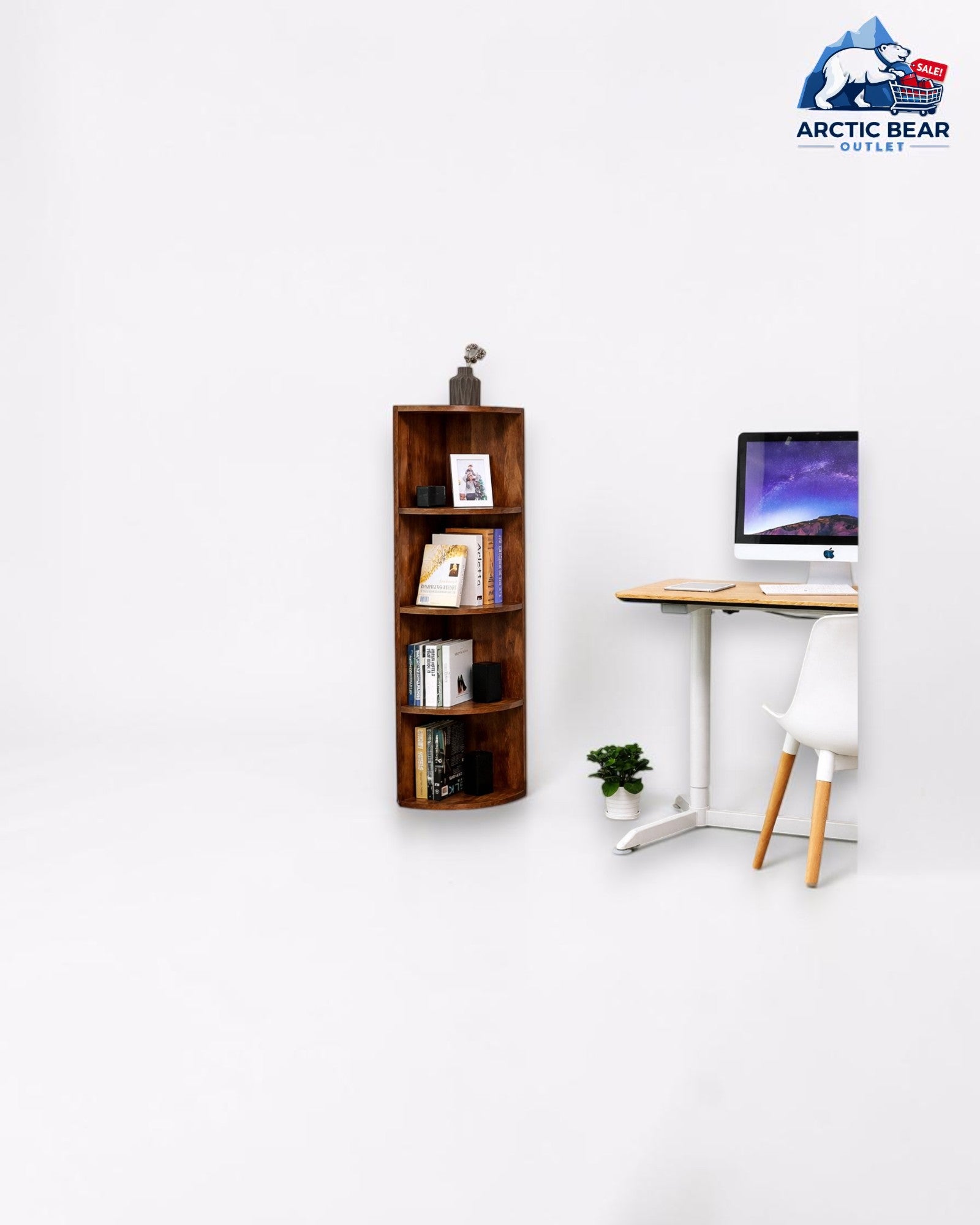 VASAGLE Hoekrek 4 Niveaus – Boekenrek Hoekkast 129,5 cm (LBC42BGC1)