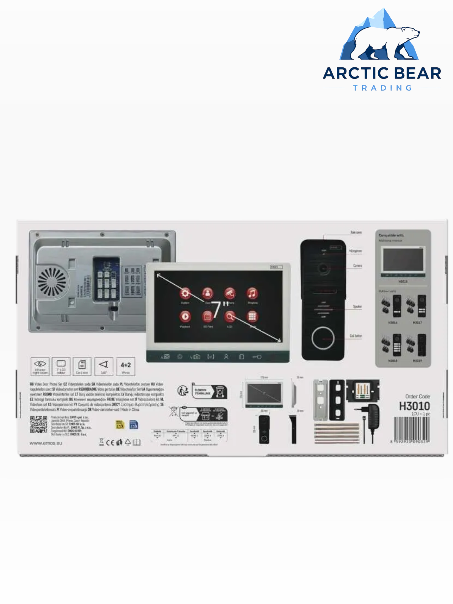 EMOS H3010 – Video Deurintercom Set met 7" Monitor & 1080p AHD Camera