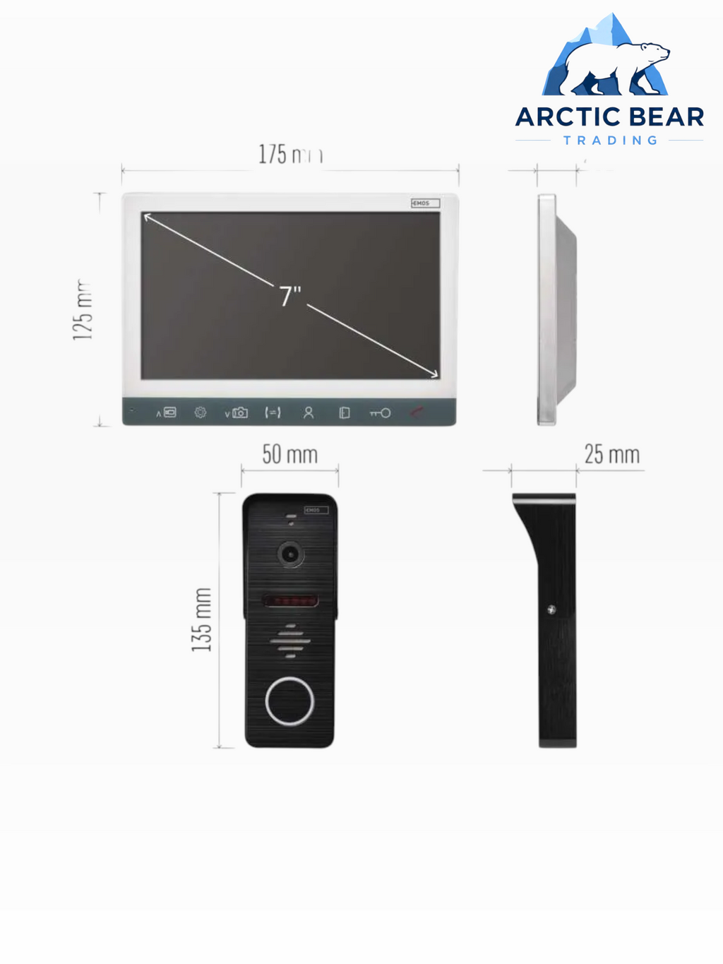 EMOS H3010 – Video Deurintercom Set met 7" Monitor & 1080p AHD Camera