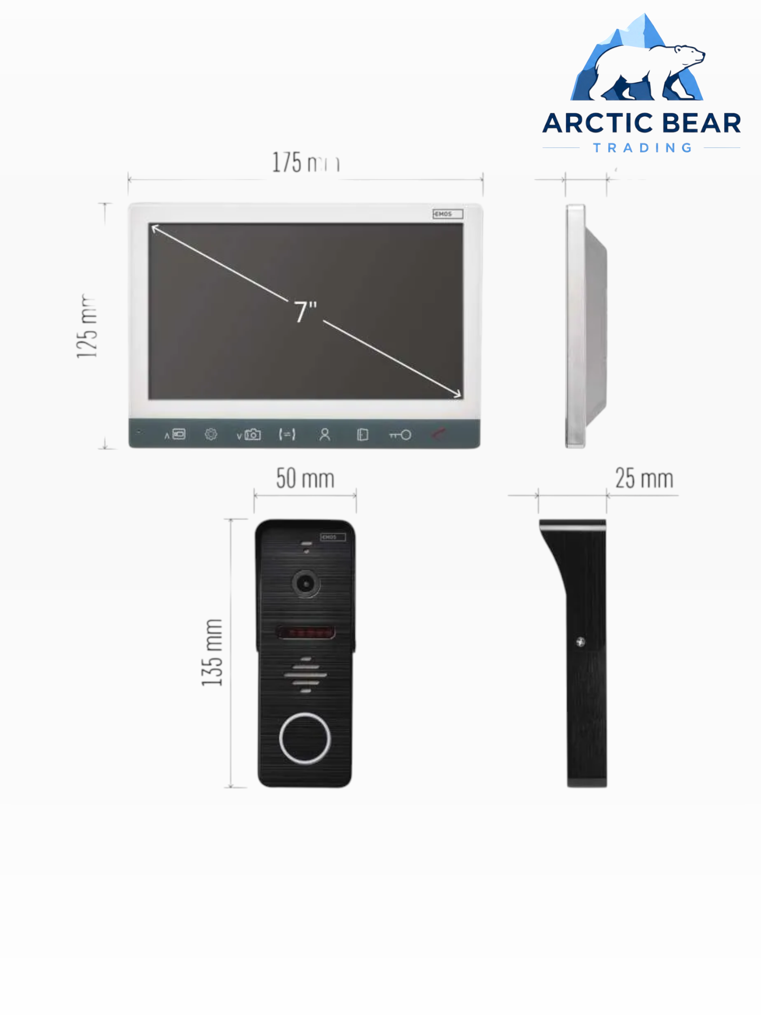 EMOS H3010 – Video Deurintercom Set met 7" Monitor & 1080p AHD Camera
