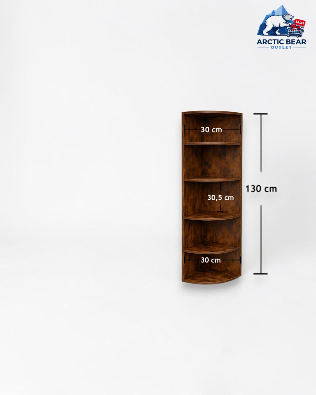 VASAGLE Hoekrek 4 Niveaus – Boekenrek Hoekkast 129,5 cm (LBC42BGC1)