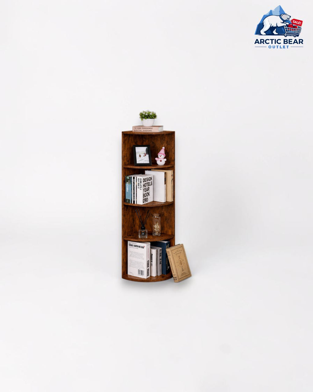 VASAGLE Hoekrek 4 Niveaus – Boekenrek Hoekkast 129,5 cm (LBC42BGC1)