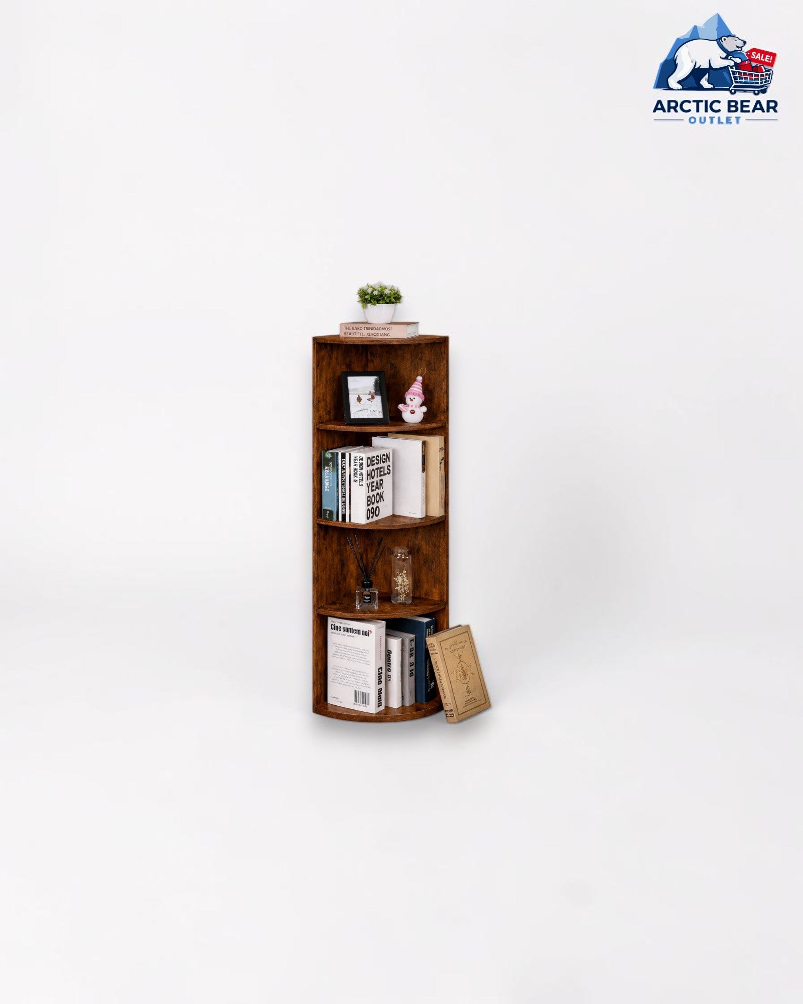 VASAGLE Hoekrek 4 Niveaus – Boekenrek Hoekkast 129,5 cm (LBC42BGC1)